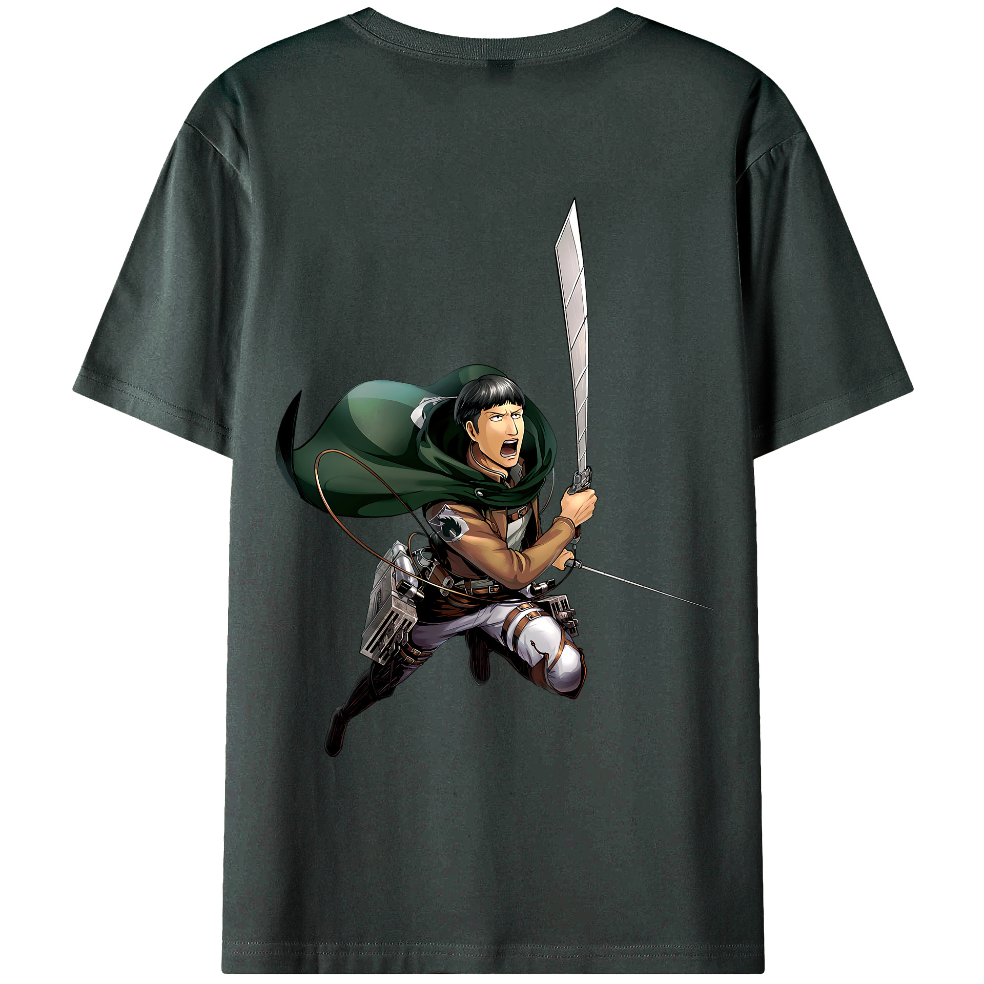 （画像用） 進撃の巨人 Attack on Titan 綿100％ メンズ半袖Tシャツ（バックプリント） 通気性